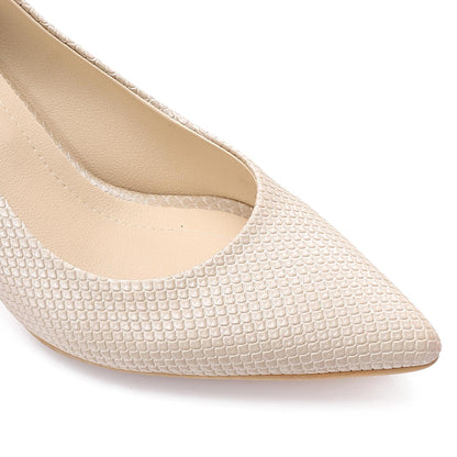Metallic Textured Leather High Heels