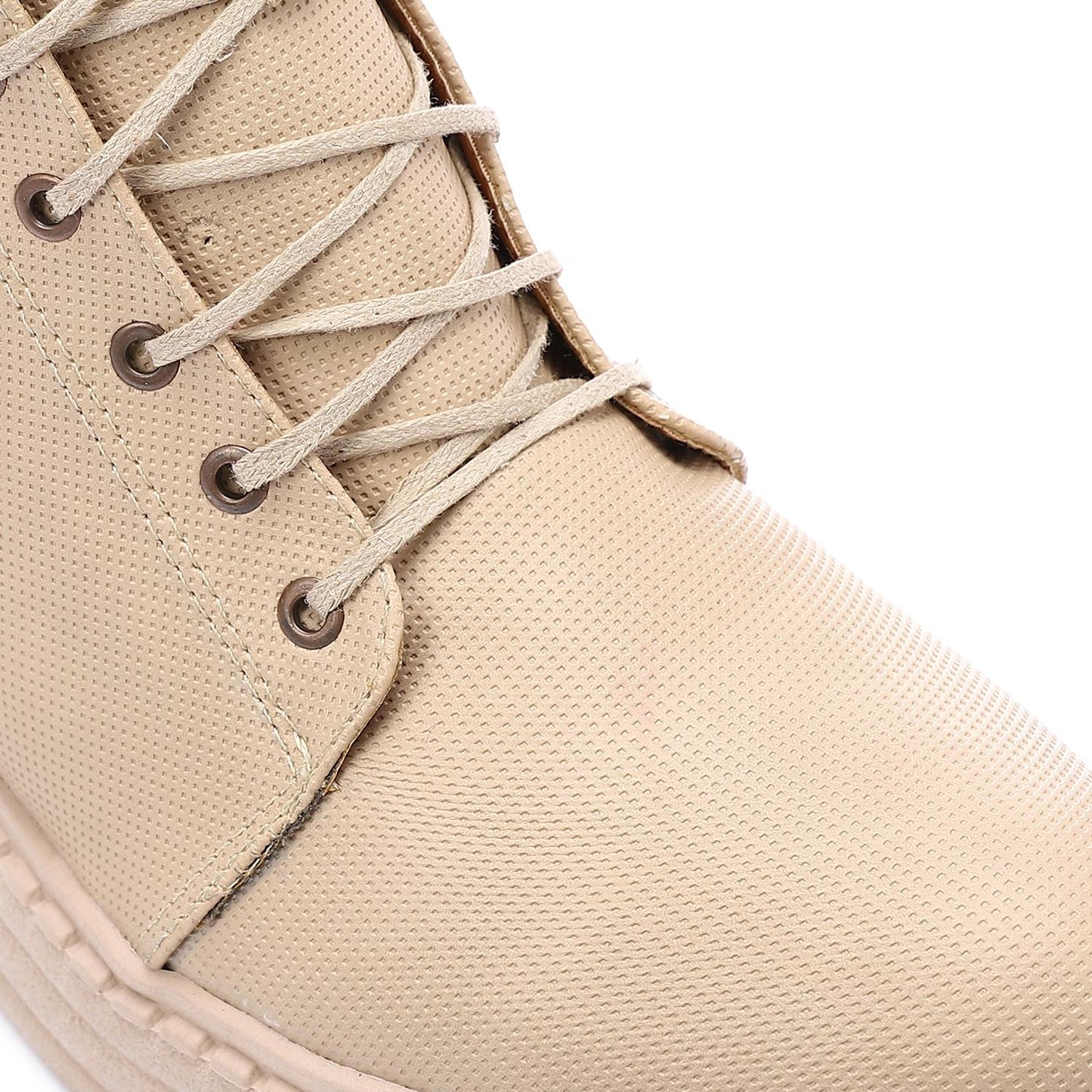 Beige Lace-up Ankle Boot