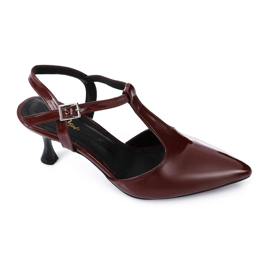 Burgundy Side Buckle Verneh Shoes