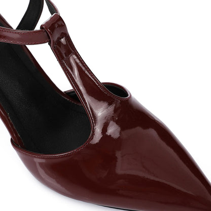 Burgundy Side Buckle Verneh Shoes