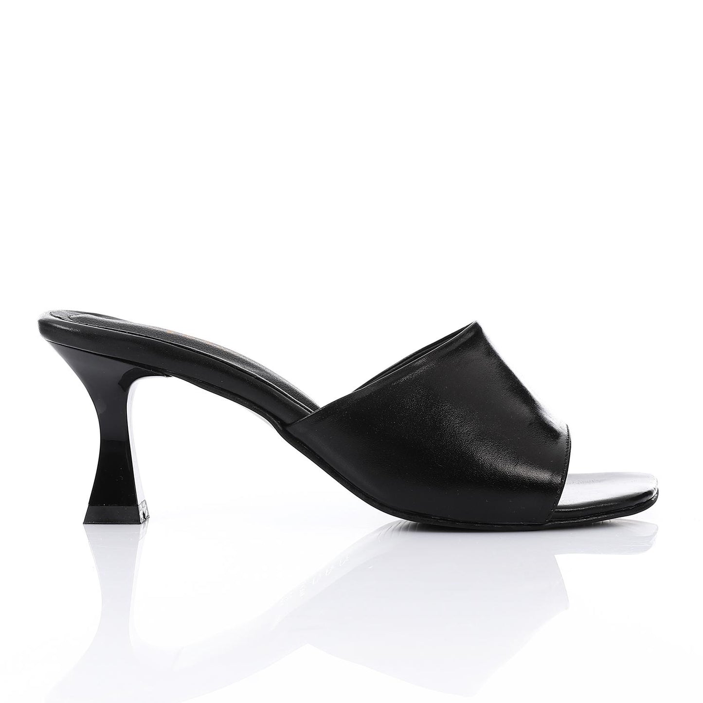 Black Open Toe Heeled Slipper