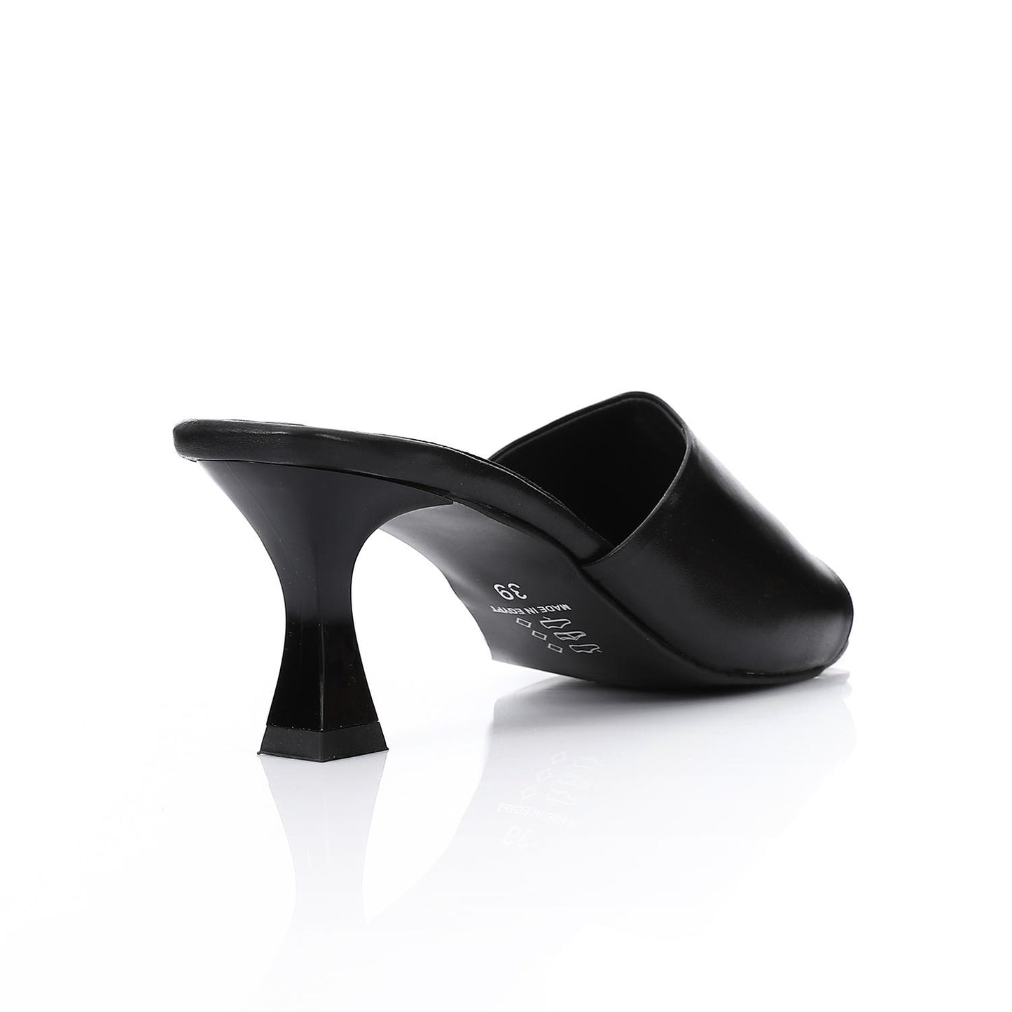 Black Open Toe Heeled Slipper