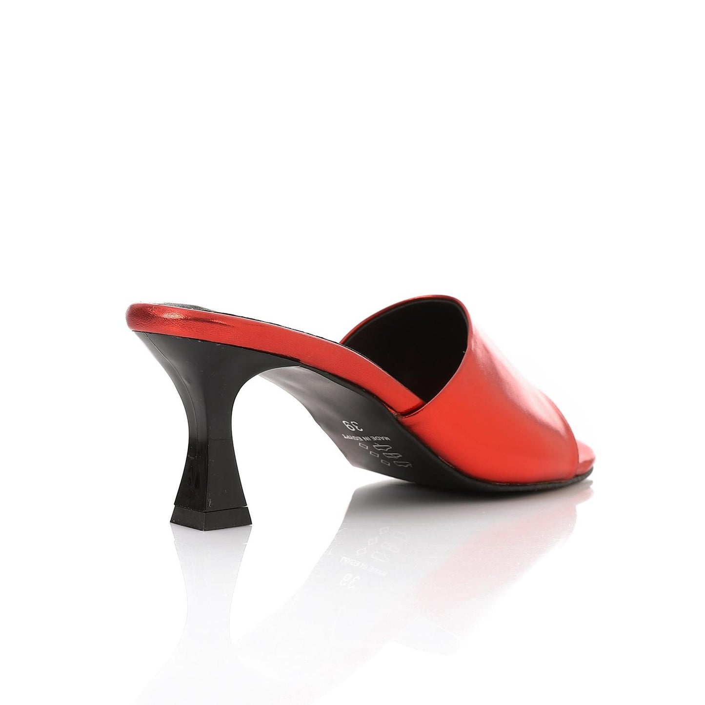 Red Open Toe Heeled Slipper