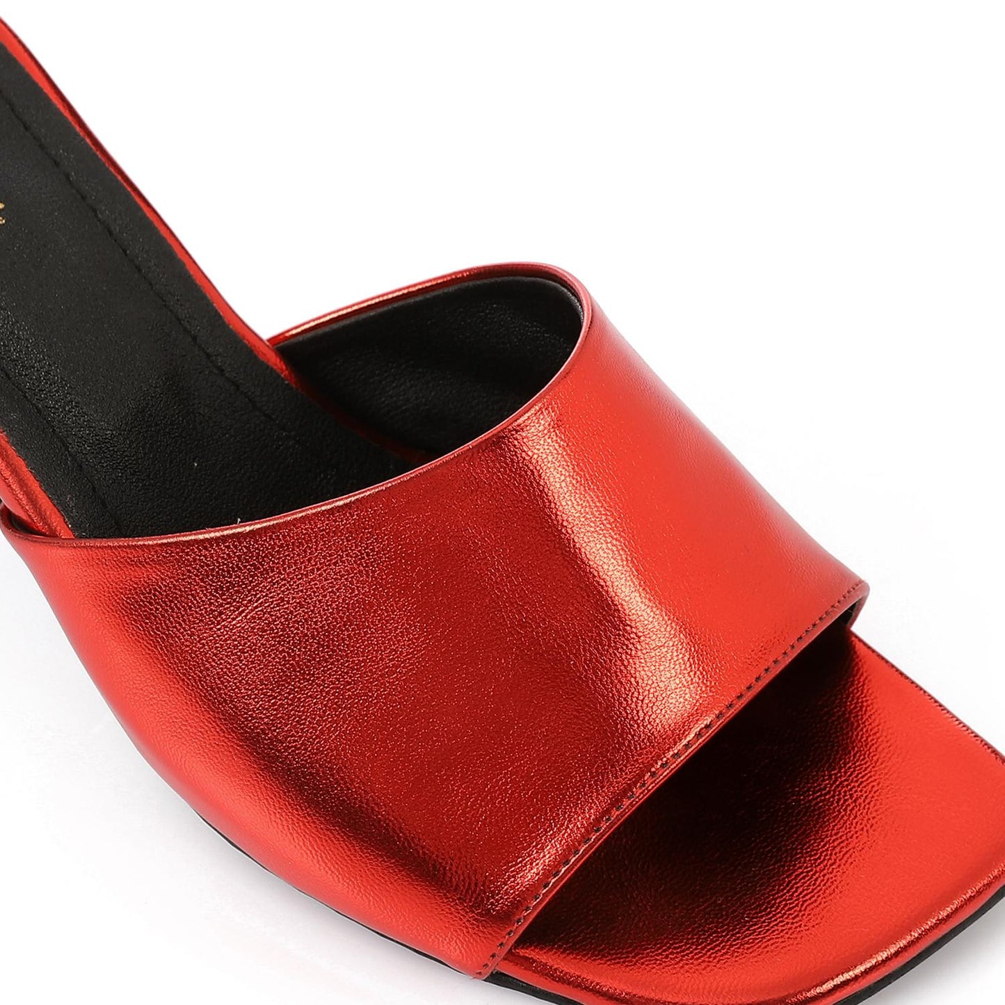 Red Open Toe Heeled Slipper