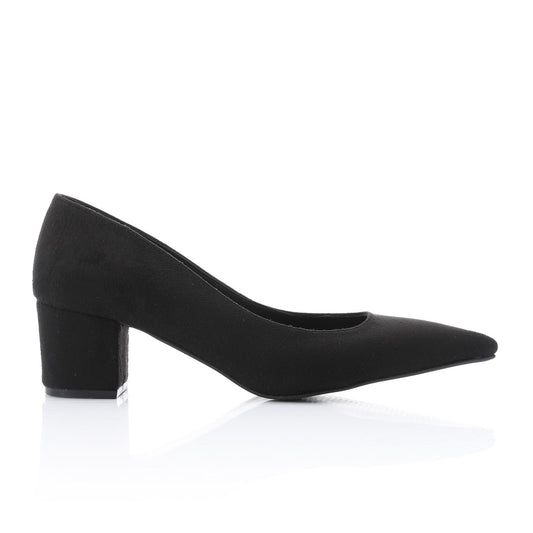 Black Pointed Toe Suede Leather Pumps