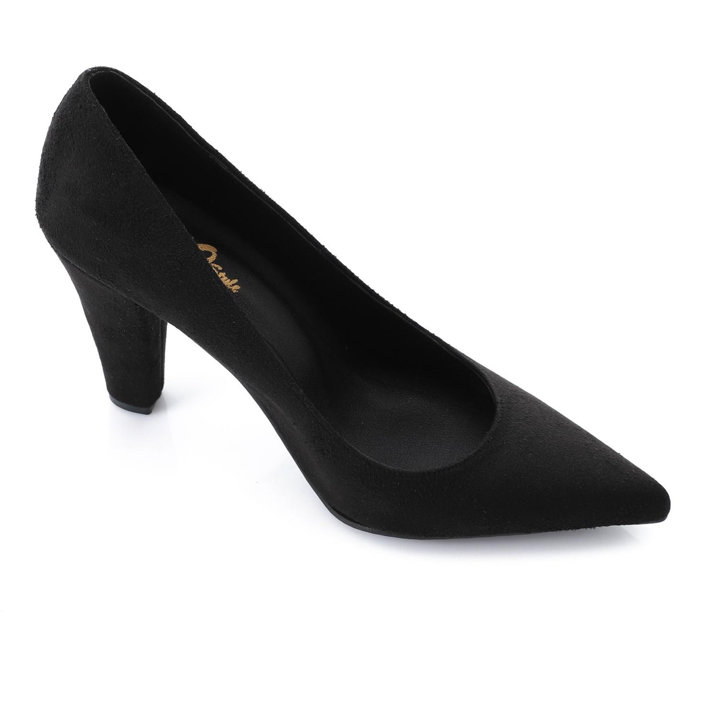 Black Pointed Toe Suede High Heels