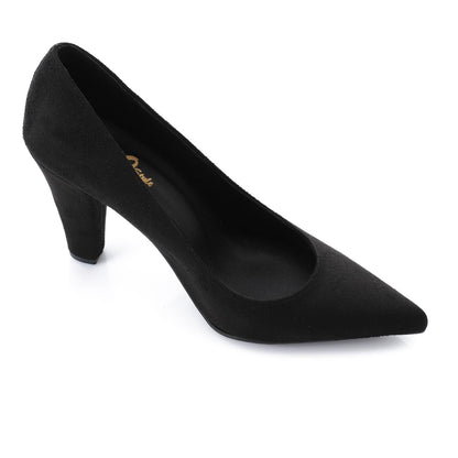 Black Pointed Toe Suede High Heels