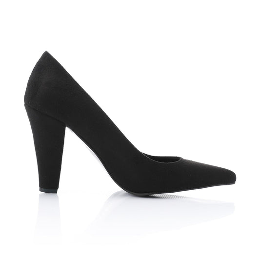 Black Pointed Toe Suede High Heels