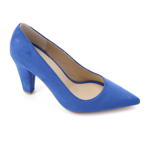 Blue Pointed Toe Suede High Heels