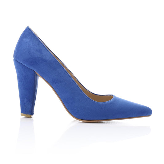 Blue Pointed Toe Suede High Heels