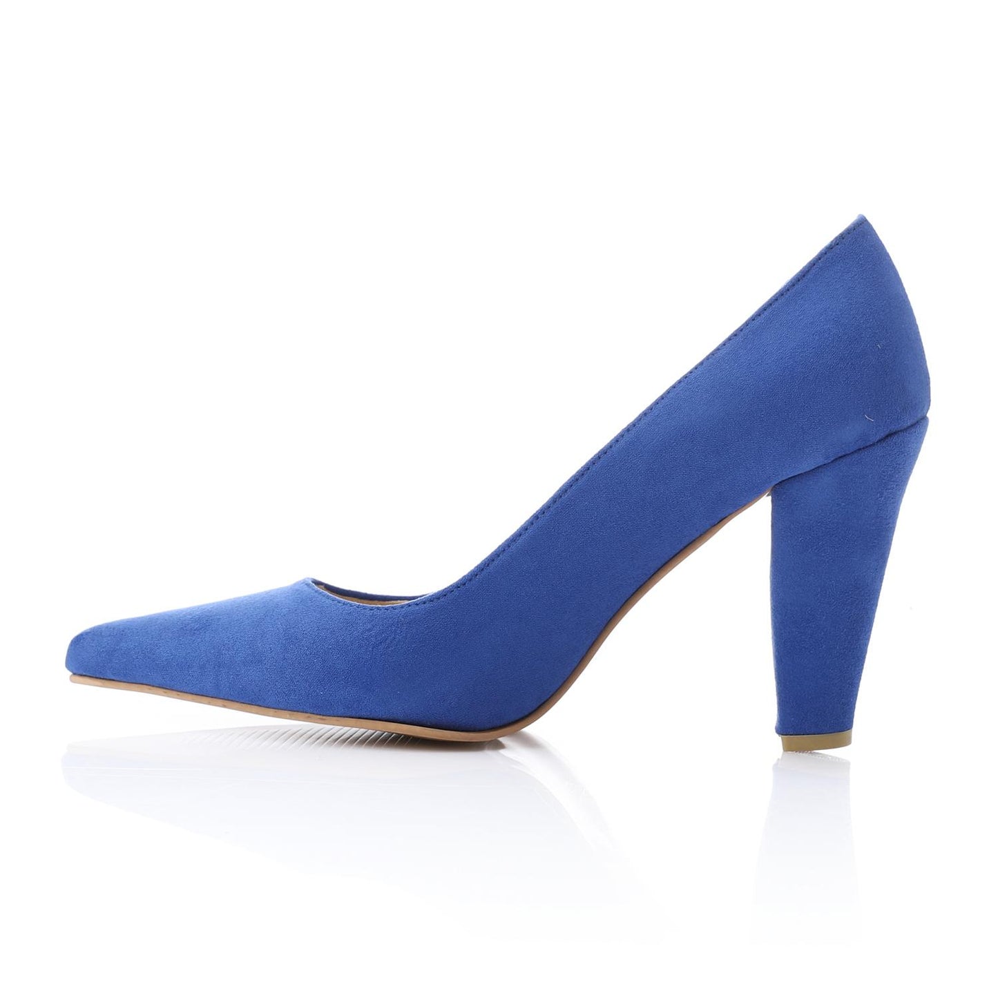Blue Pointed Toe Suede High Heels