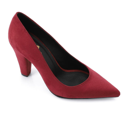 Burgundy Pointed Toe Suede High Heels