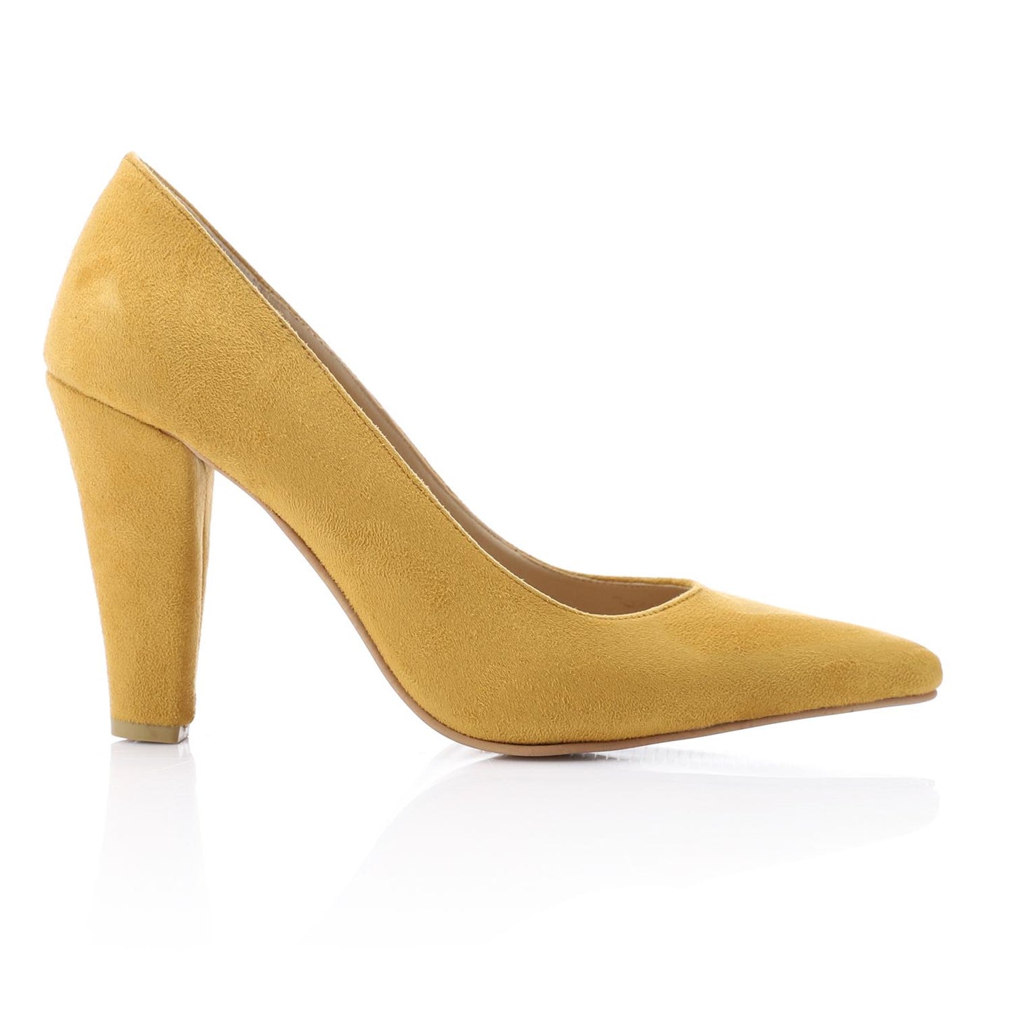 Yellow Pointed Toe Suede High Heels