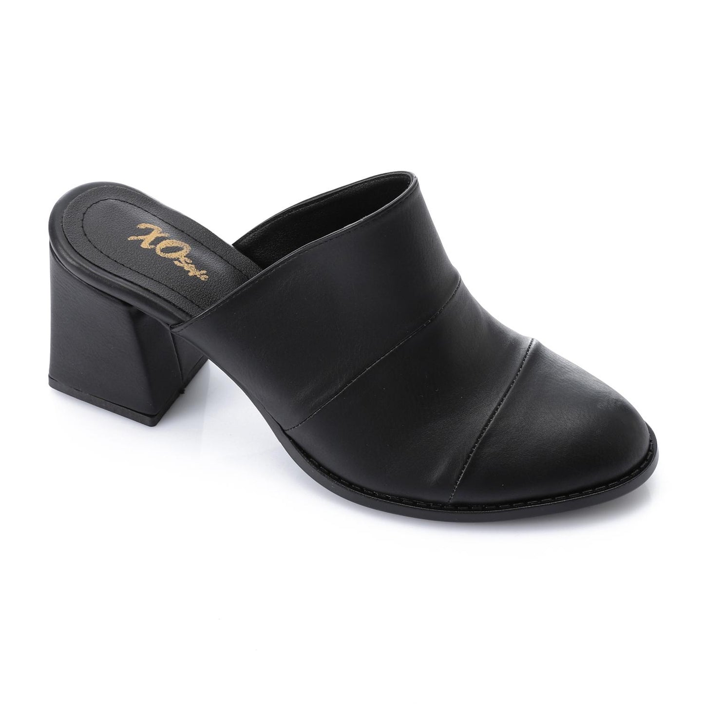 Black Classic Heeled Mules