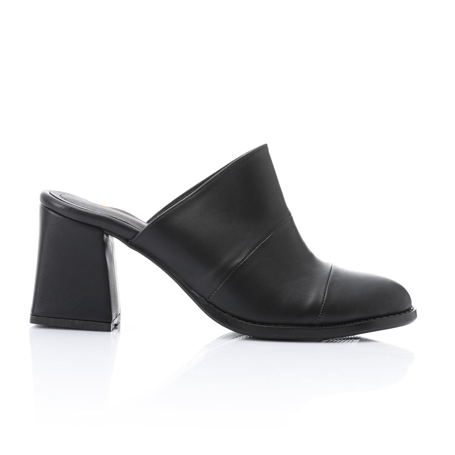 Black Classic Heeled Mules
