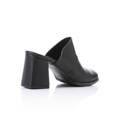 Black Classic Heeled Mules