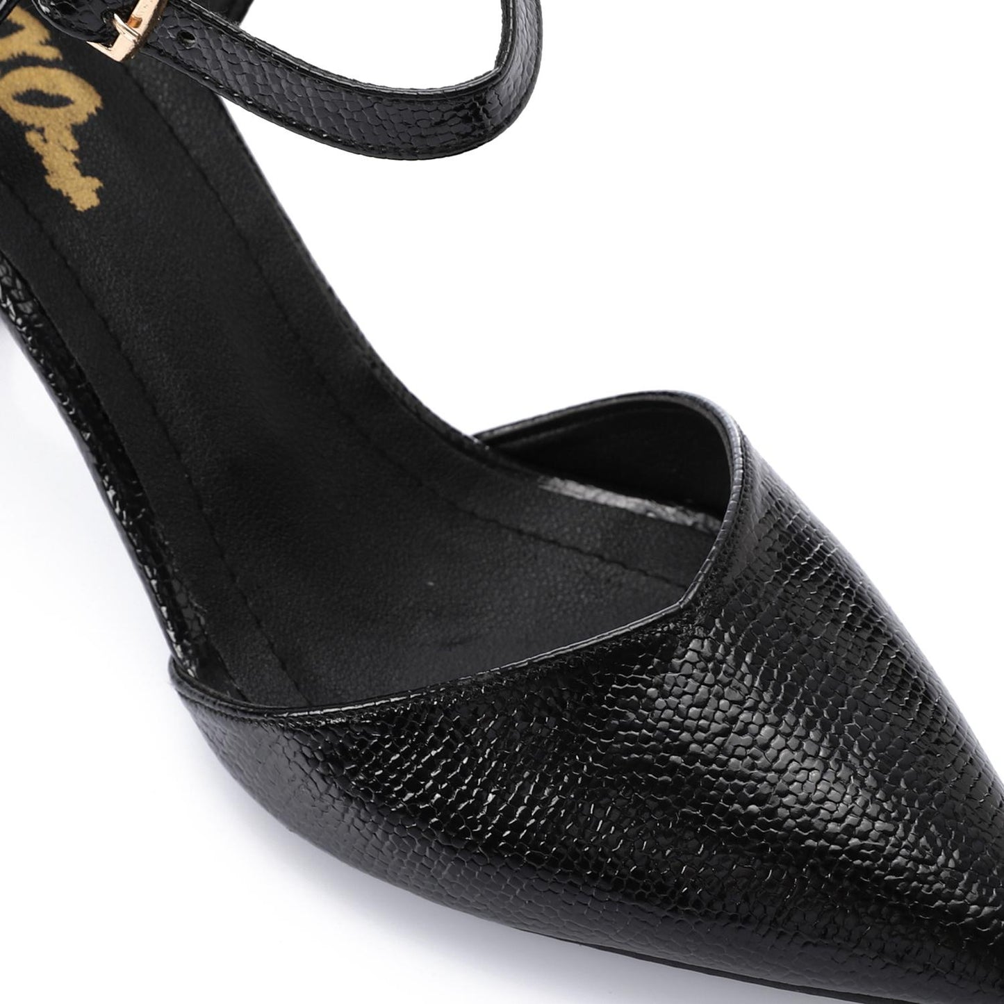 Black Side Buckle Shiny Shoes