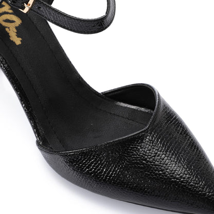 Black Side Buckle Shiny Shoes