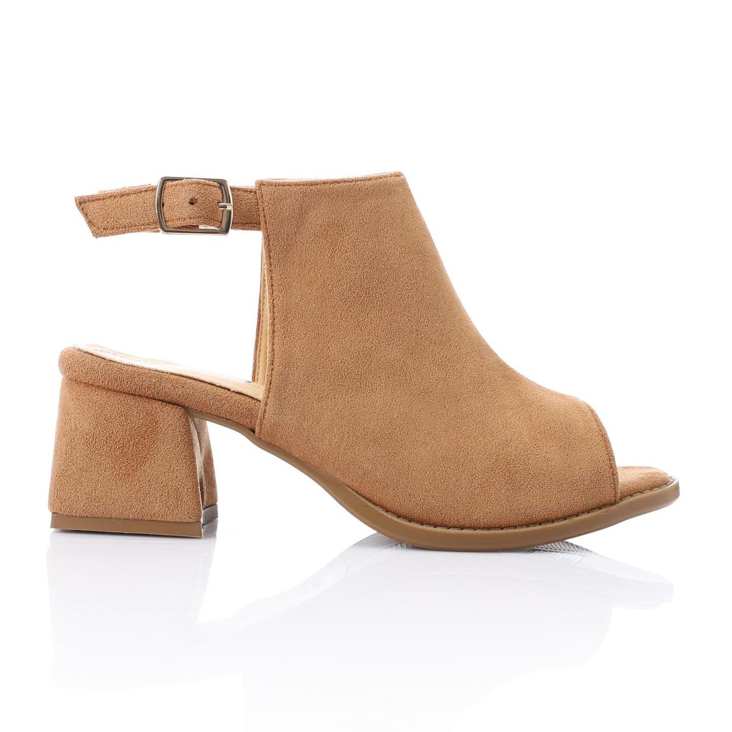 Camel Suede Leather Slingback Sandal