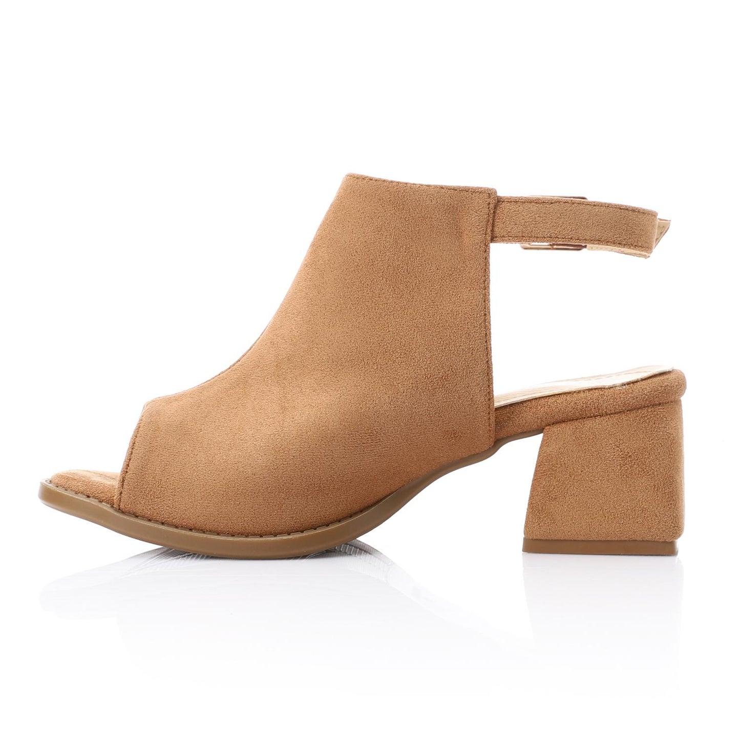 Camel Suede Leather Slingback Sandal