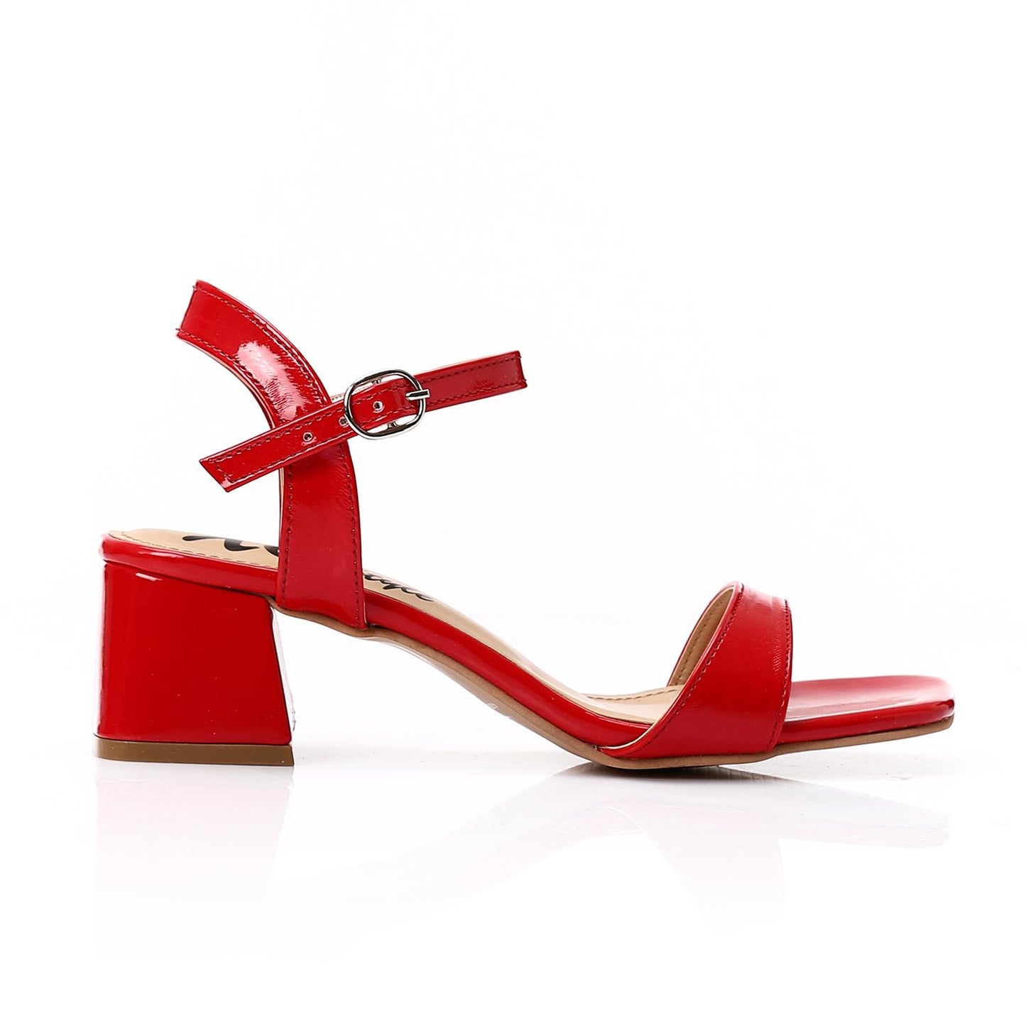 Shiny Red Slingback Heeled Sandal