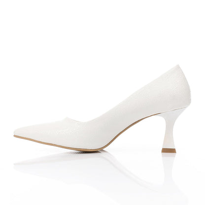 White Elegant Pointed Toe Pumps