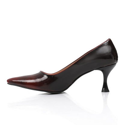 Brown Sleek Patent Leather Pumps