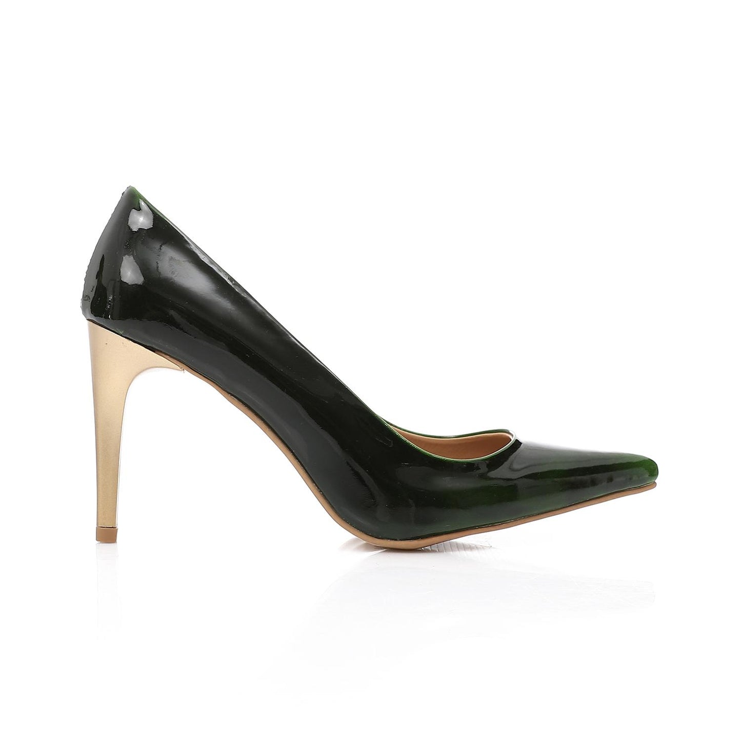 Dark Green Patent Leather Stiletto High Heels