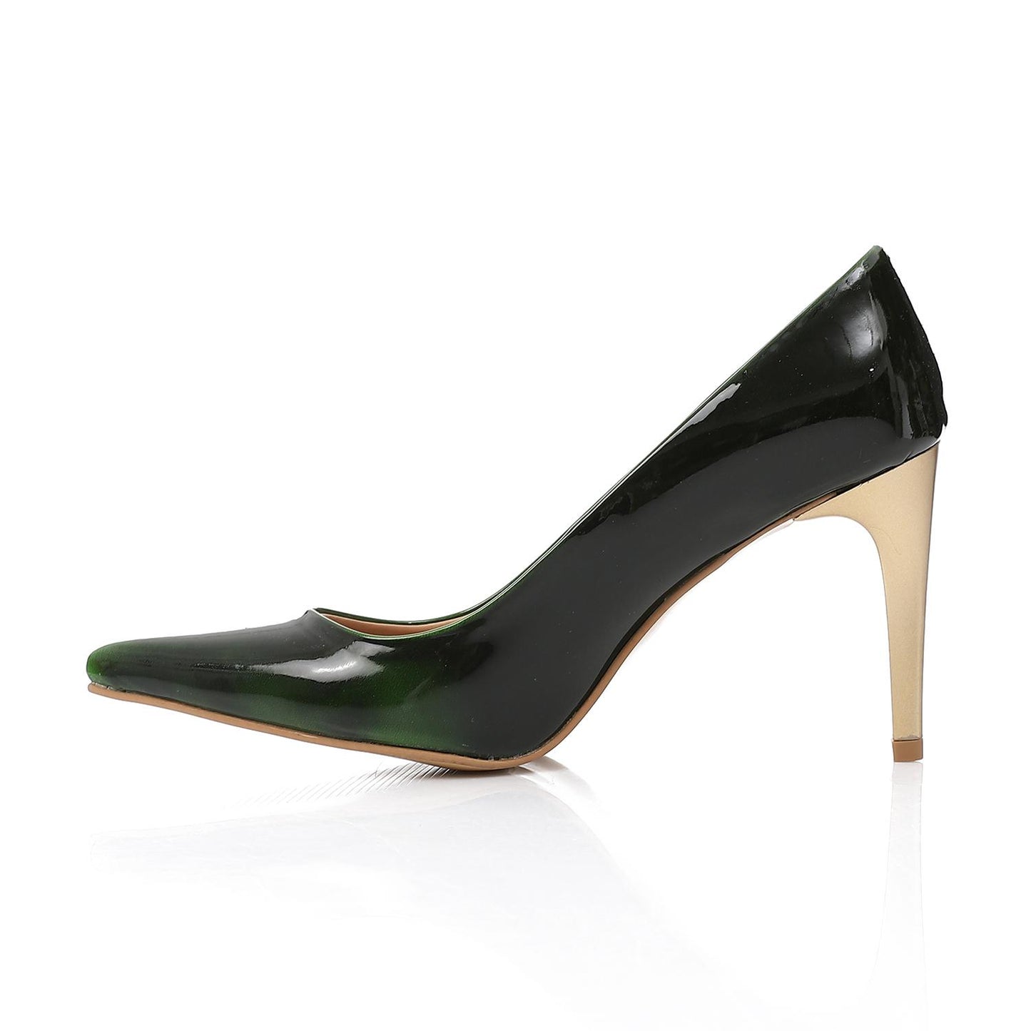 Dark Green Patent Leather Stiletto High Heels