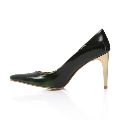 Dark Green Patent Leather Stiletto High Heels