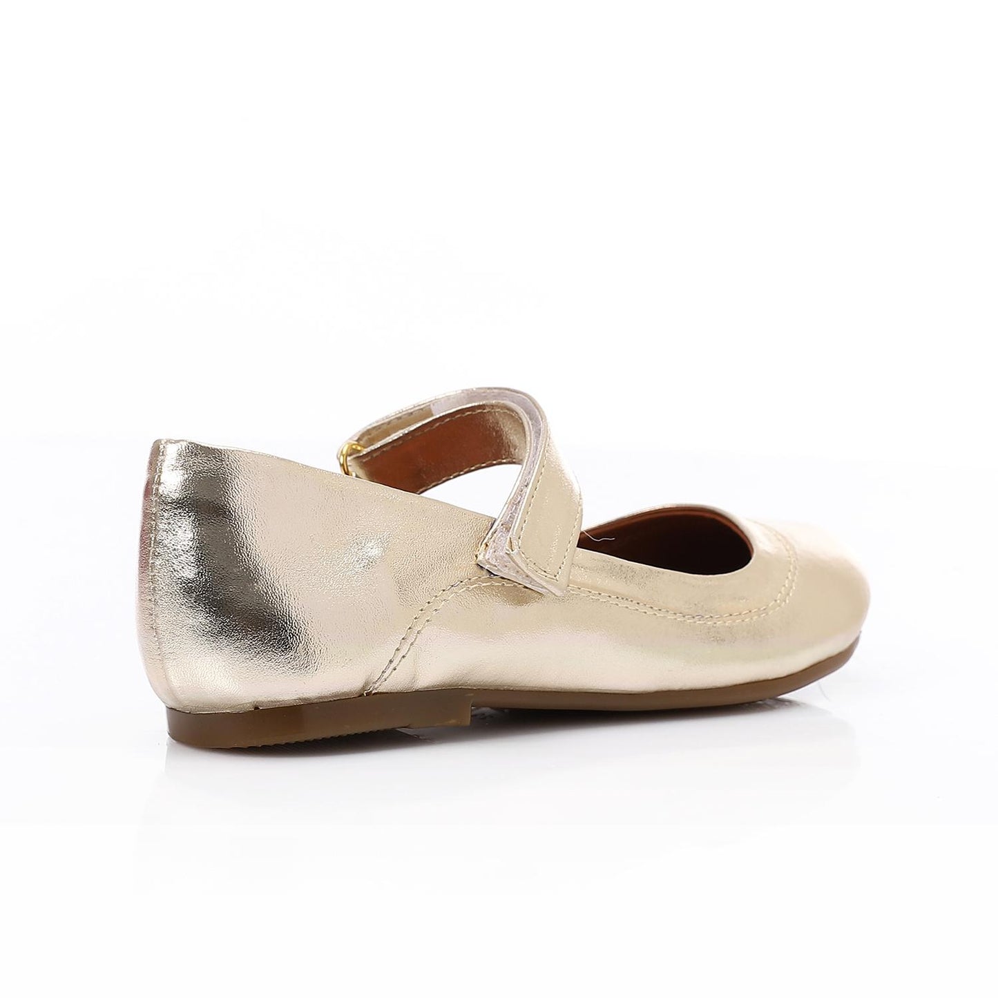 Gold Upper Velcro Closure Ballerina for Teen Girls