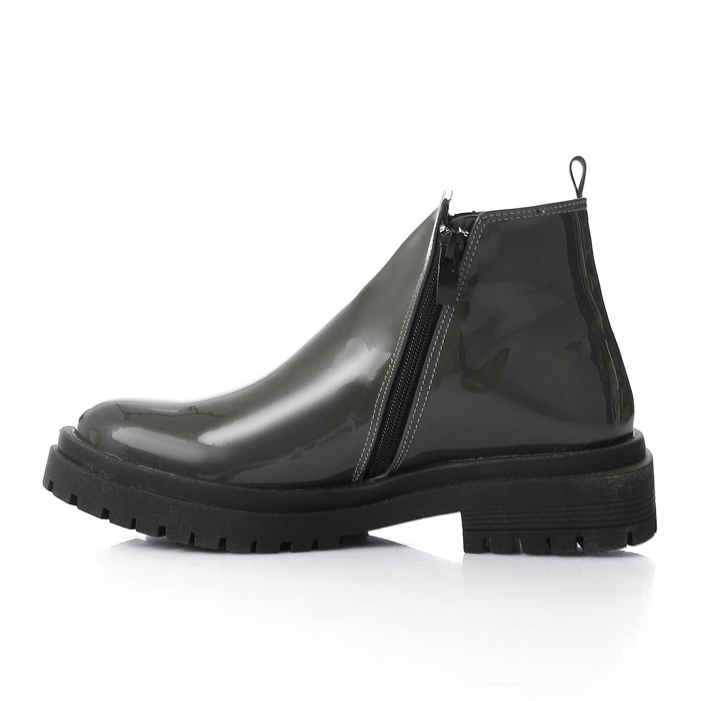 Patent Leather Ankle Boot - بوت للكاحل جلد فيرنيه