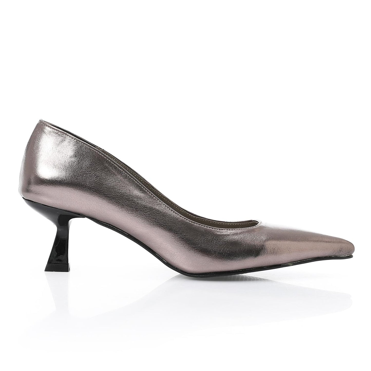 Smoky Solid Pointed-Toe Pumps - حذاء بكعب سادة بمقدمة مدببة