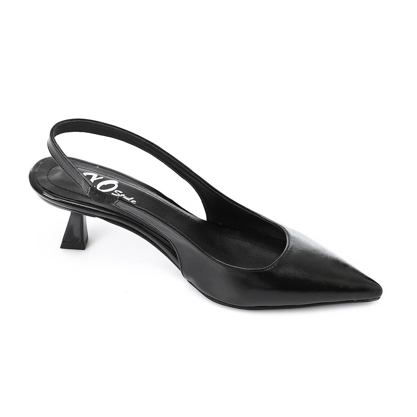 Black Slingback Pumps - حذاء أسود بكعب مفتوح من الخلف