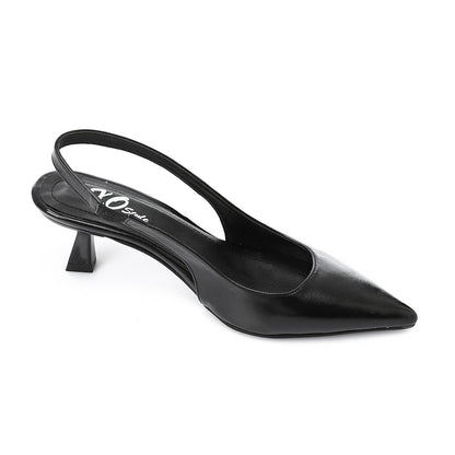 Black Slingback Pumps - حذاء أسود بكعب مفتوح من الخلف