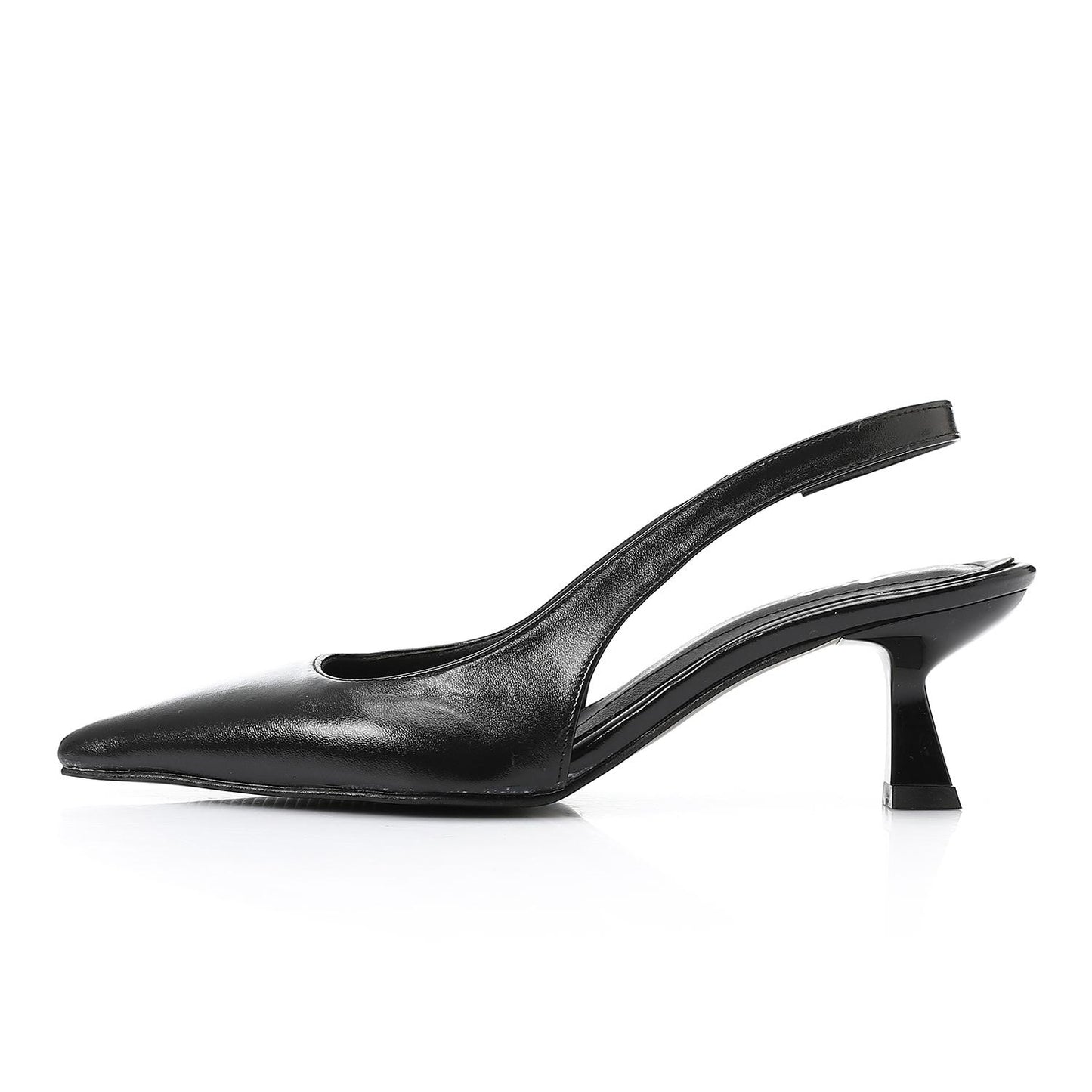 Black Slingback Pumps - حذاء أسود بكعب مفتوح من الخلف