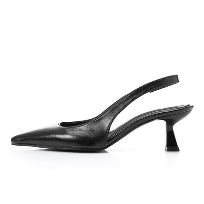 Black Slingback Pumps - حذاء أسود بكعب مفتوح من الخلف