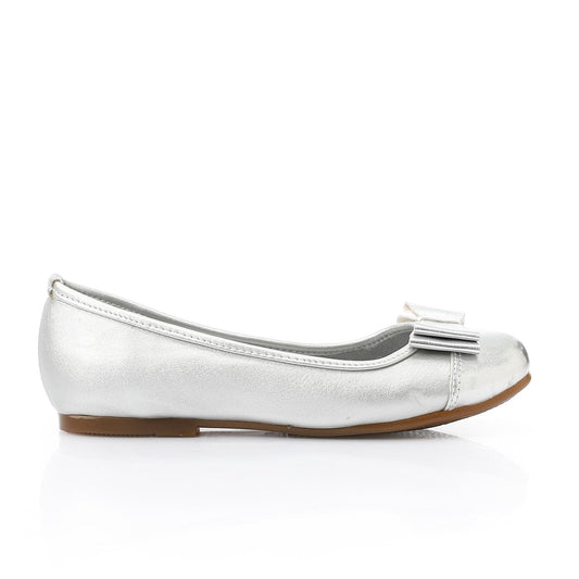 Girls Upper Bow Flat Shoes - حذاء مسطح بفيونكة علوية للبنات