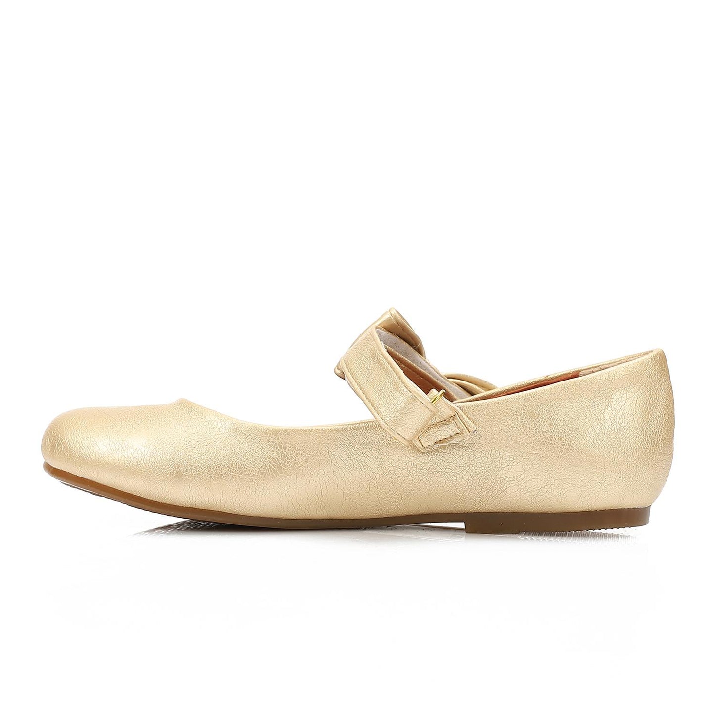 Girls Flat Shoes with Velcro Strap - حذاء مسطح بحزام لاصق للبنات