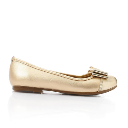Girls Upper Bow Flat Shoes - حذاء مسطح بفيونكة علوية للبنات