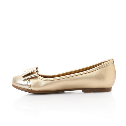 Girls Upper Bow Flat Shoes - حذاء مسطح بفيونكة علوية للبنات