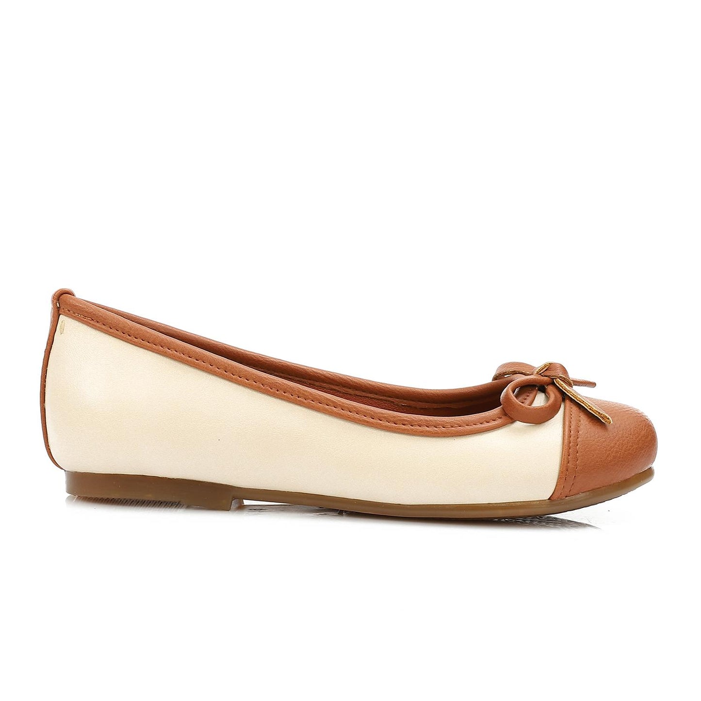 Girls Bi-Tone Flat Shoes - حذاء مسطح بلونين للبنات