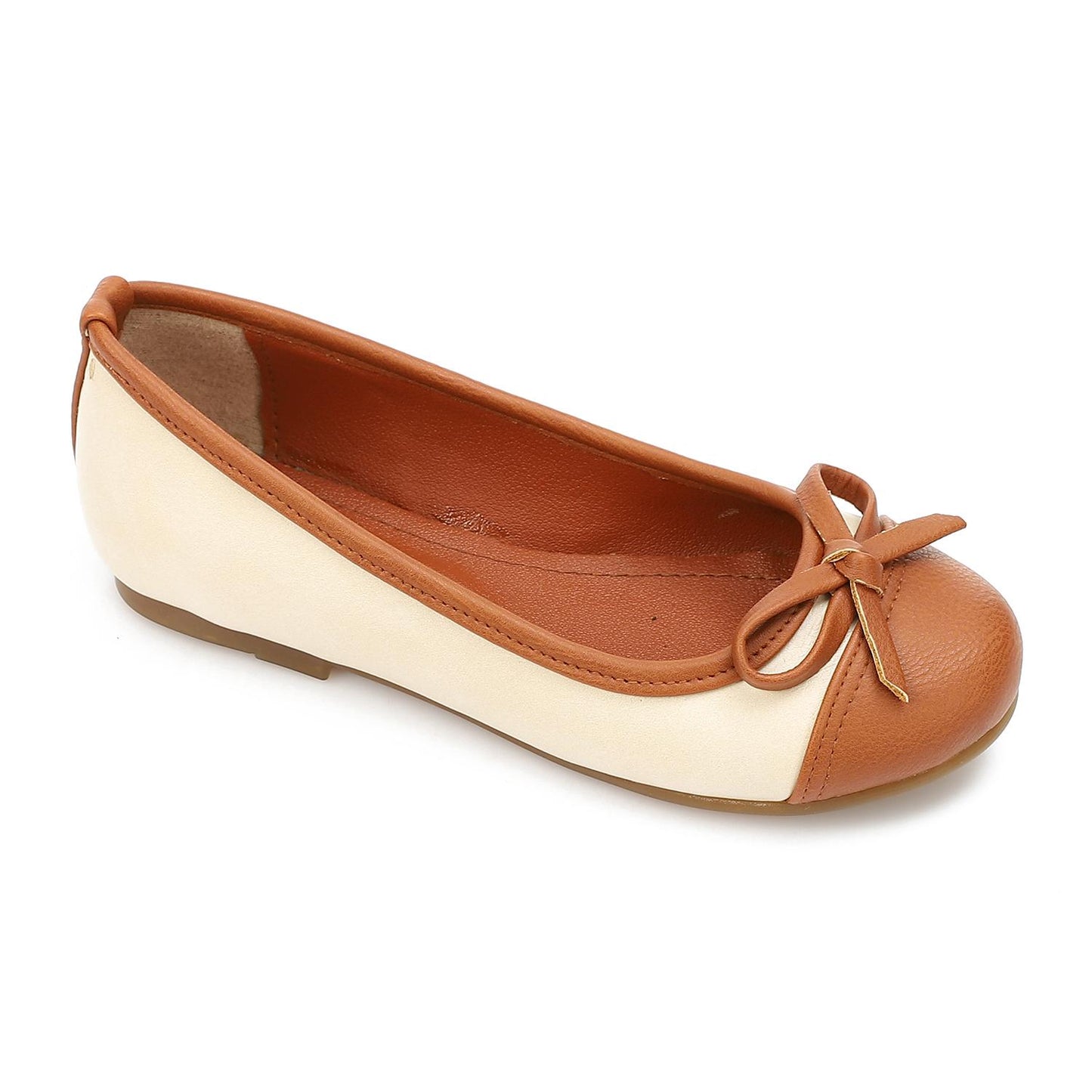 Girls Bi-Tone Flat Shoes - حذاء مسطح بلونين للبنات