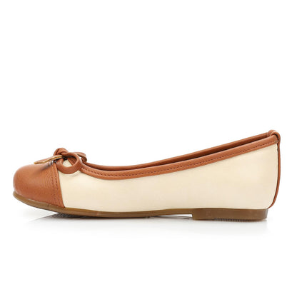 Girls Bi-Tone Flat Shoes - حذاء مسطح بلونين للبنات