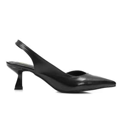 Black Pointed-Toe Pumps - حذاء بكعب عالي أسود بمقدمة مدببة