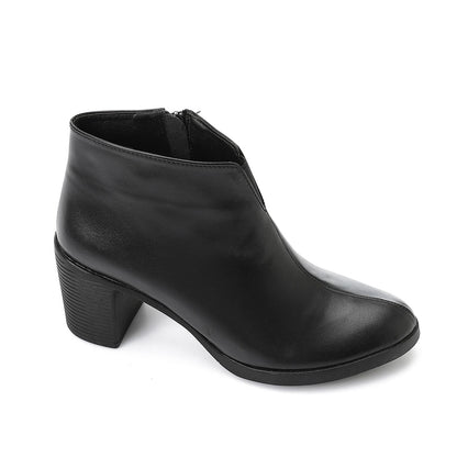 Black Plain Ankle Boot - بوت للكاحل أسود سادة