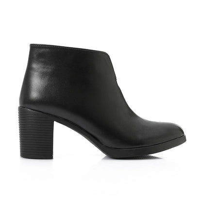Black Plain Ankle Boot - بوت للكاحل أسود سادة