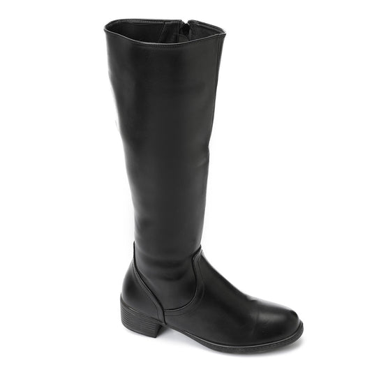 Black Comfy Knee High Boots - بوت للركبة مريح أسود