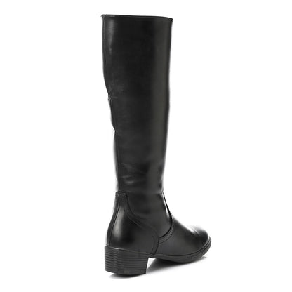 Black Comfy Knee High Boots - بوت للركبة مريح أسود