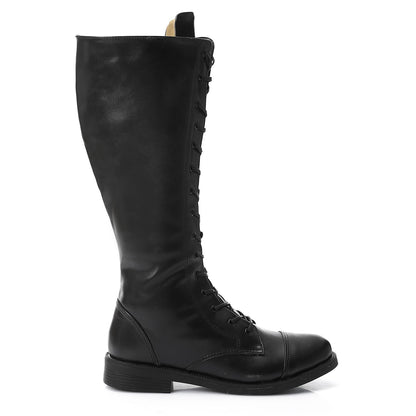 Round Toe Boot with Side Zipper - بوت بمقدمة دائرية وسوستة جانبية